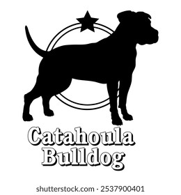 Catahoula Bulldog cão silhueta, cão, raças de cães, logotipo, vetor, silhueta, design de logotipo, animal, ilustração, ícone, sinal, design, preto, símbolo, animal de estimação