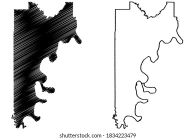 Catahoula County, Louisiana (U.S. County, United States Of America, USA, U.S., US) Map Vector Illustration, Scribble Sketch Catahoula Parish Map