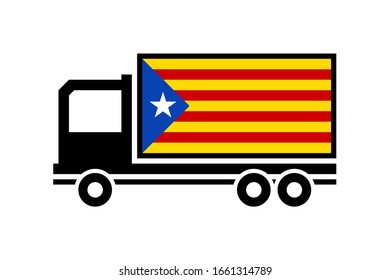 catalan delivery truck, isolated on white background 