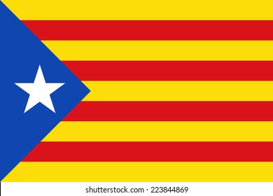 Catalan Independentist blue estelada. Vector. Accurate dimensions, element proportions and colors.