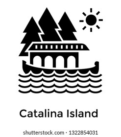 Catalina island glyph icon vector 