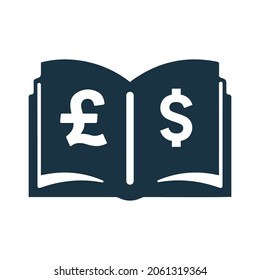 Catalog, book, dollar icon. Simple editable vector illustration.