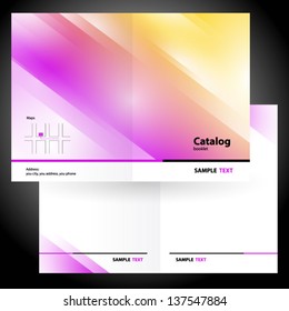 catalog booklet folder brochure colorful design vector gredien yellow