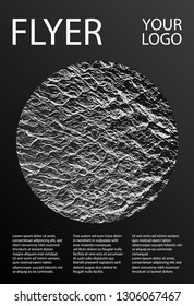 Catalog cover vector template. Black and white monochrome waves texture. Marketing catalog trendy layout design. Corporate finance book cover. Buoyant wavy flux background pattern.
