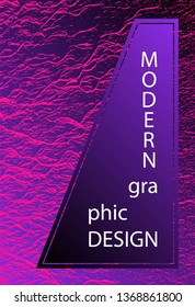 Catalog cover vector template. Plastic pink, proton purple esports texture. Marketing catalog trendy layout design. Liquid rippling motion background pattern. Creative publication cover page.