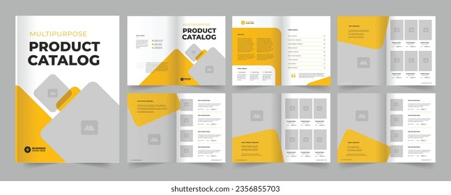  Diseño de catálogo. Plantilla de catálogo multipropósito con portada, página posterior e interior.