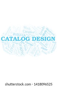 Catalog Design word cloud. Wordcloud made with text only.