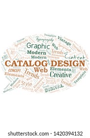 Catalog Design word cloud. Wordcloud made with text only.