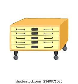catalog file cabinet cartoon. open data, drawer metal, library paperwork catalog file cabinet sign. isolated symbol vector illustration