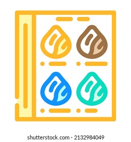 catalog of hair dyes color icon vector. catalog of hair dyes sign. isolated symbol illustration
