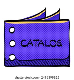 Catalog halftone icon hand drawn color vector illustration