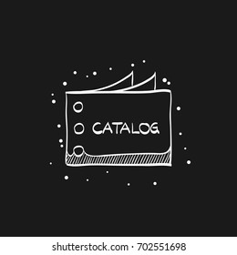 Catalog icon in doodle sketch lines.