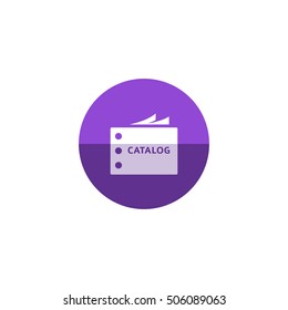 Catalog icon in flat color circle style.