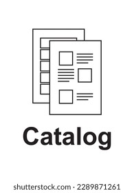 catalog icon, vector illustration open book or notebook icon, document symbol design , isolated simple line element illustration from commerce and business concept editable modern symbol ecommerce