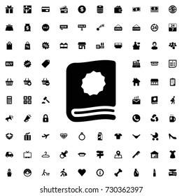 Catalog icon vector isolated on white background. set of filled shopping icons.