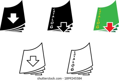 Catalog icon, vector line illustration	
