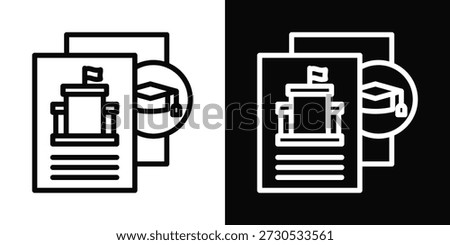 Catalog Icon White And Black Background Style