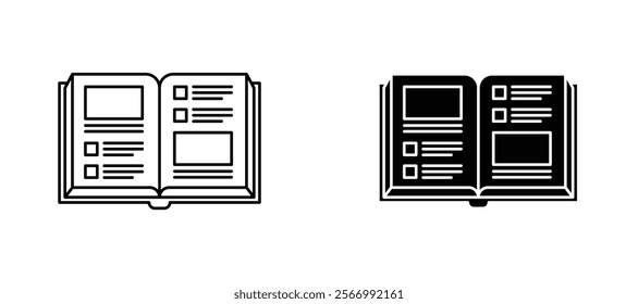 Catalog icons in outline and fill. vector illustration for ui.