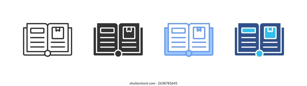 Catalog Multi Style Icon Set Vector