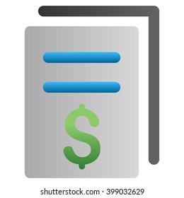 Catalog Price List vector toolbar icon for software design. Style is a gradient icon symbol on a white background.