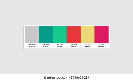 Catalog Samples colour with RGB HEX codes and Names. Poster and background Colors Palette Vector, Poster Color Palette, Fashion Trend playful Color Palette