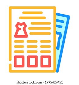 catalog stylist color icon vector. catalog stylist sign. isolated symbol illustration