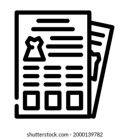 catalog stylist line icon vector. catalog stylist sign. isolated contour symbol black illustration