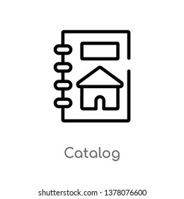 catalog vector line icon. Simple element illustration. catalog outline icon from real estate concept. Can be used for web and mobile
