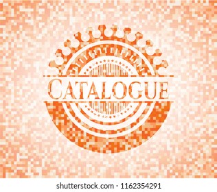 Catalogue abstract orange mosaic emblem