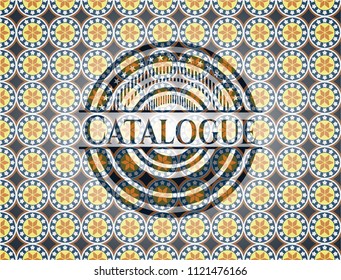 Catalogue arabic style badge. Arabesque decoration.