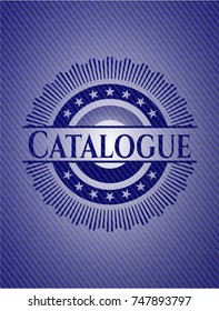 Catalogue badge with denim texture