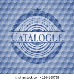 Catalogue blue polygonal emblem.