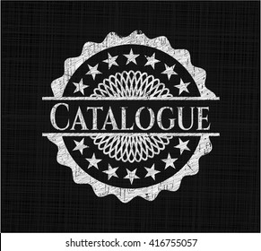 Catalogue chalk emblem, retro style, chalk or chalkboard texture