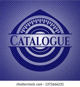 Catalogue emblem with denim high quality background