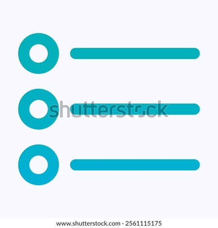 Catalogue Icon, Bullet Point, Open Menu, Index Vector Icon, Isolated Lineal Gradient Vector Icon.