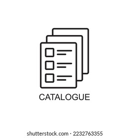 Catalogue Outline Vector Icon. Thin Line Black Catalogue Icon