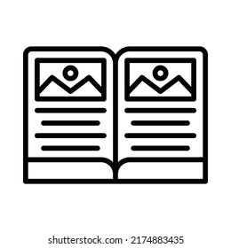 Catalogue Icon. Line Art Style Design Isolated On White Background