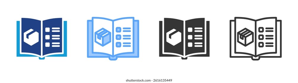 Catalogue icon set multiple style collection