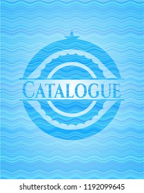 Catalogue light blue water badge.