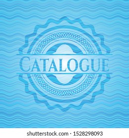 Catalogue light blue water wave style badge. Vector Illustration. Detailed.