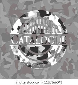 Catalogue on grey camo pattern