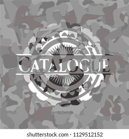 Catalogue on grey camo pattern