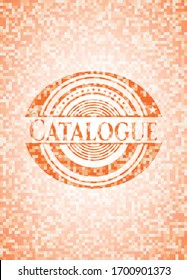 Catalogue orange mosaic emblem with background