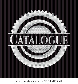 Catalogue silver emblem. Vector Illustration. Mosaic.