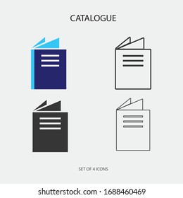 Catalogue Vector Icons Set Color Solid Stroke Line Field Style Vector Icon