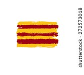 Cataloinian flag painted by brush hand paints