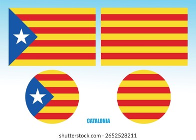 Catalonia 3d rendering flag series. Vector illustration.