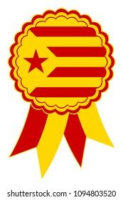 Catalonia Award Ribbon vector in the original national colours, from the Estelada Vermella, red and yellow.
Representing Catalonia in spain in europe.