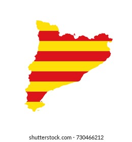 Catalonia barcelona map border flag design icon