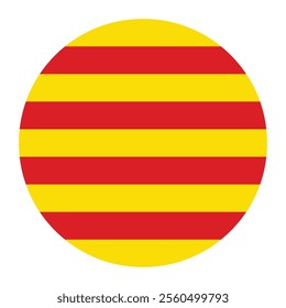 Catalonia circle flag logo icon digital vector illustration design